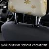 hgnblsip 2 Pack Gold Silk Christmas Print Universal Car Headrest Cover Elastic, Cute Stylish Car Seat Head Rest Cover Protector, Interior Front & Rear Seat Headrest Pads Decor for Womens Car SUV Auto view 4
