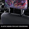 hgnblsip 2 Pack Purple Butterfly Print Universal Car Headrest Cover Elastic, Cute Stylish Car Seat Head Rest Cover Protector, Interior Front & Rear Seat Headrest Pads Decor for Womens Car SUV Auto view 4