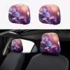 hgnblsip 2 Pack Purple Butterfly Print Universal Car Headrest Cover Elastic, Cute Stylish Car Seat Head Rest Cover Protector, Interior Front & Rear Seat Headrest Pads Decor for Womens Car SUV Auto view 1