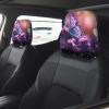 hgnblsip 2 Pack Purple Butterfly Print Universal Car Headrest Cover Elastic, Cute Stylish Car Seat Head Rest Cover Protector, Interior Front & Rear Seat Headrest Pads Decor for Womens Car SUV Auto view 2