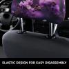 hgnblsip 2 Pack Purple Butterfly Print Universal Car Headrest Cover Elastic, Cute Stylish Car Seat Head Rest Cover Protector, Interior Front & Rear Seat Headrest Pads Decor for Womens Car SUV Auto view 4