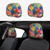 hgnblsip 2 Pack Kids Hand Print Print Universal Car Headrest Cover Elastic, Cute Stylish Car Seat Head Rest Cover Protector, Interior Front & Rear Seat Headrest Pads Decor for Womens Car SUV Auto view 1