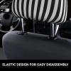 2 Pack Black & White Stripe Print Universal Car Headrest Cover Elastic, Cute Stylish Car Seat Head Rest Cover Protector, Interior Front & Rear Seat Headrest Pads Decor For Womens Car Suv Auto view 4