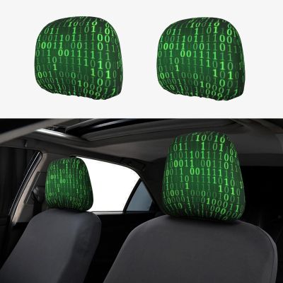 hgnblsip 2 Pack Hacker Era Print Universal Car Headrest Cover Elastic, Cute Stylish Car Seat Head Rest Cover Protector, Interior Front & Rear Seat Headrest Pads Decor for Womens Car SUV Auto
