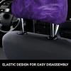 hgnblsip 2 Pack Purple Print Universal Car Headrest Cover Elastic, Cute Stylish Car Seat Head Rest Cover Protector, Interior Front & Rear Seat Headrest Pads Decor for Womens Car SUV Auto view 4