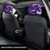 2 Pack Purple Butterflies Floral Print Universal Car Headrest Cover Elastic, Cute Stylish Car Seat Head Rest Cover Protector, Interior Front & Rear Seat Headrest Pads Decor For Womens Car Suv Auto view 3