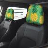 2 Pack Gold Pineapple Background Print Universal Car Headrest Cover Elastic, Cute Stylish Car Seat Head Rest Cover Protector, Interior Front & Rear Seat Headrest Pads Decor For Womens Car Suv Auto view 2