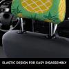 2 Pack Gold Pineapple Background Print Universal Car Headrest Cover Elastic, Cute Stylish Car Seat Head Rest Cover Protector, Interior Front & Rear Seat Headrest Pads Decor For Womens Car Suv Auto view 4