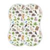 Qinllo Muslin Burp Cloths Jungle Animals Leaves Floral White Pattern Cotton Baby Burp Cloths 2 Pack Ultra Absorbent Soft Thick Burping Cloth for Newborn Baby Boys Girls 22"x11" view 1