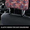 2 Pack Stars And Wavy Stripes Print Universal Car Headrest Cover Elastic, Cute Stylish Car Seat Head Rest Cover Protector, Interior Front & Rear Seat Headrest Pads Decor For Womens Car Suv Auto view 4