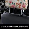 2 Pack Corgi Floral Flowers Print Universal Car Headrest Cover Elastic, Cute Stylish Car Seat Head Rest Cover Protector, Interior Front & Rear Seat Headrest Pads Decor For Womens Car Suv Auto view 4