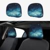 hgnblsip 2 Pack Galaxy Planet Print Universal Car Headrest Cover Elastic, Cute Stylish Car Seat Head Rest Cover Protector, Interior Front & Rear Seat Headrest Pads Decor for Womens Car SUV Auto view 1