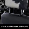 hgnblsip 2 Pack Cowhide Print Universal Car Headrest Cover Elastic, Cute Stylish Car Seat Head Rest Cover Protector, Interior Front & Rear Seat Headrest Pads Decor for Womens Car SUV Auto view 4