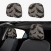 hgnblsip 2 Pack Halloween Bats Grey Print Universal Car Headrest Cover Elastic, Cute Stylish Car Seat Head Rest Cover Protector, Interior Front & Rear Seat Headrest Pads Decor for Womens Car SUV Auto view 1