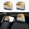 hgnblsip 2 Pack Gold Blue White Print Universal Car Headrest Cover Elastic, Cute Stylish Car Seat Head Rest Cover Protector, Interior Front & Rear Seat Headrest Pads Decor for Womens Car SUV Auto view 1