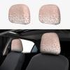hgnblsip 2 Pack Rose Gold Glitter Print Universal Car Headrest Cover Elastic, Cute Stylish Car Seat Head Rest Cover Protector, Interior Front & Rear Seat Headrest Pads Decor for Womens Car SUV Auto view 1