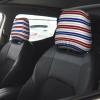 2 Pack Red Blue White Gray Stripes Print Universal Car Headrest Cover Elastic, Cute Stylish Car Seat Head Rest Cover Protector, Interior Front & Rear Seat Headrest Pads Decor For Womens Car Suv Auto view 2