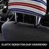 2 Pack Red Blue White Gray Stripes Print Universal Car Headrest Cover Elastic, Cute Stylish Car Seat Head Rest Cover Protector, Interior Front & Rear Seat Headrest Pads Decor For Womens Car Suv Auto view 4