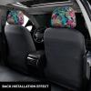 2 Pack Illustration Digital Art Leaf Print Universal Car Headrest Cover Elastic, Cute Stylish Car Seat Head Rest Cover Protector, Interior Front & Rear Seat Headrest Pads Decor For Womens Car Suv Auto view 3