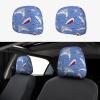 hgnblsip 2 Pack Foraging Shark Print Universal Car Headrest Cover Elastic, Cute Stylish Car Seat Head Rest Cover Protector, Interior Front & Rear Seat Headrest Pads Decor for Womens Car SUV Auto view 1