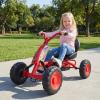 OLAKIDS Go Kart for Kids with Adjustable Seat, Steering Handlebars, Outdoor 4 Wheel Ride On Pedal Car for Boys & Girls (Red) view 2