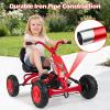 OLAKIDS Go Kart for Kids with Adjustable Seat, Steering Handlebars, Outdoor 4 Wheel Ride On Pedal Car for Boys & Girls (Red) view 3