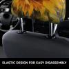 2 Pack Sunflower Hand Painted Floral Print Universal Car Headrest Cover Elastic, Cute Stylish Car Seat Head Rest Cover Protector, Interior Front & Rear Seat Headrest Pads Decor For Womens Car Suv Auto view 4