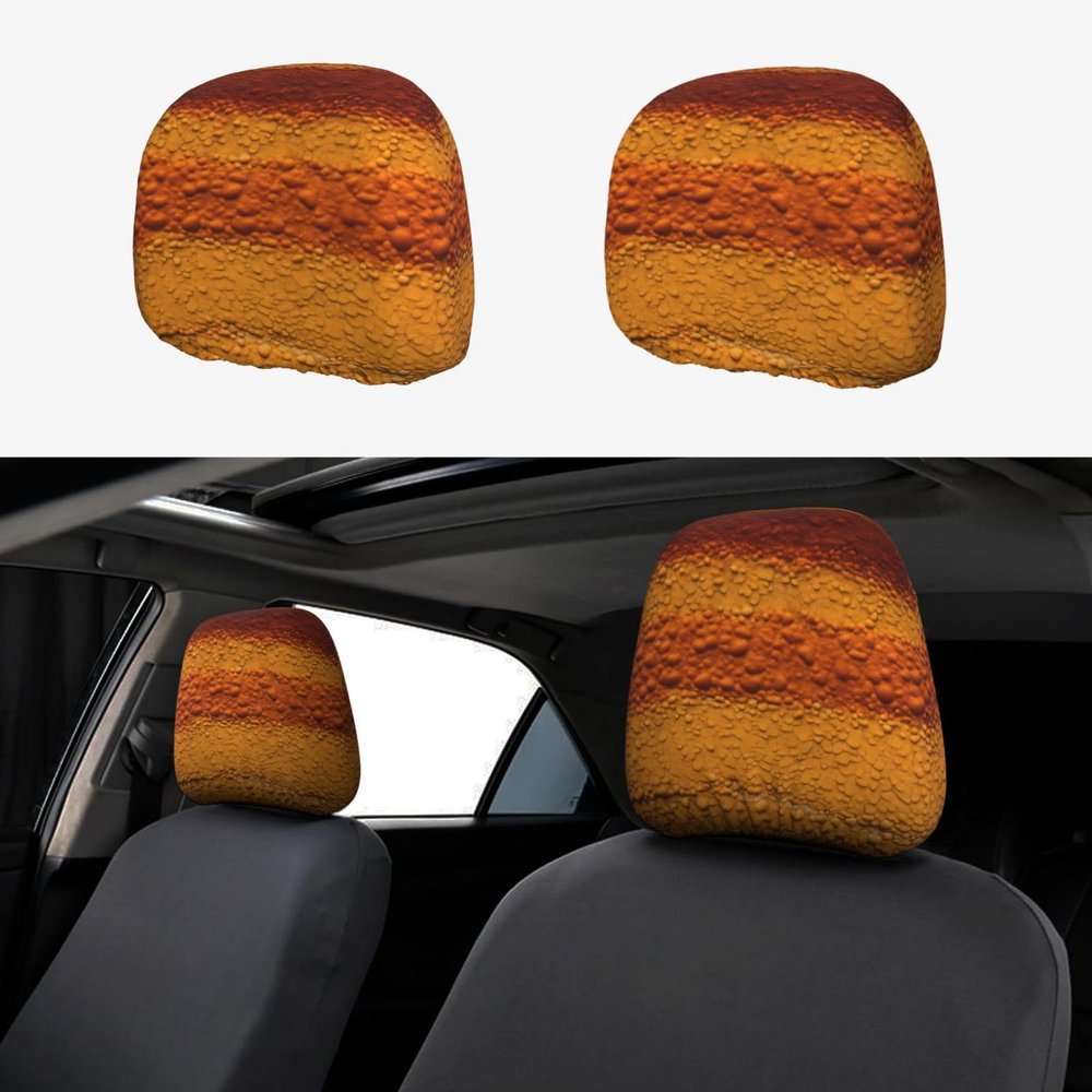 hgnblsip 2 Pack Dinosaur Pattern Print Universal Car Headrest Cover Elastic, Cute Stylish Car Seat Head Rest Cover Protector, Interior Front & Rear Seat Headrest Pads Decor for Womens Car SUV Auto
