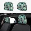 2 Pack Border Collie Florals Print Universal Car Headrest Cover Elastic, Cute Stylish Car Seat Head Rest Cover Protector, Interior Front & Rear Seat Headrest Pads Decor For Womens Car Suv Auto view 1