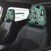 2 Pack Border Collie Florals Print Universal Car Headrest Cover Elastic, Cute Stylish Car Seat Head Rest Cover Protector, Interior Front & Rear Seat Headrest Pads Decor For Womens Car Suv Auto view 2