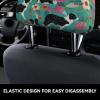 2 Pack Border Collie Florals Print Universal Car Headrest Cover Elastic, Cute Stylish Car Seat Head Rest Cover Protector, Interior Front & Rear Seat Headrest Pads Decor For Womens Car Suv Auto view 4