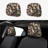 hgnblsip 2 Pack Dog and Flower Print Universal Car Headrest Cover Elastic, Cute Stylish Car Seat Head Rest Cover Protector, Interior Front & Rear Seat Headrest Pads Decor for Womens Car SUV Auto view 1