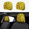 hgnblsip 2 Pack Sunflowers Print Universal Car Headrest Cover Elastic, Cute Stylish Car Seat Head Rest Cover Protector, Interior Front & Rear Seat Headrest Pads Decor for Womens Car SUV Auto view 1