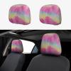 hgnblsip 2 Pack Rainbow Stripes Print Universal Car Headrest Cover Elastic, Cute Stylish Car Seat Head Rest Cover Protector, Interior Front & Rear Seat Headrest Pads Decor for Womens Car SUV Auto view 1
