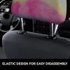 hgnblsip 2 Pack Rainbow Stripes Print Universal Car Headrest Cover Elastic, Cute Stylish Car Seat Head Rest Cover Protector, Interior Front & Rear Seat Headrest Pads Decor for Womens Car SUV Auto view 4