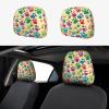 hgnblsip 2 Pack Paw Prints Art Print Universal Car Headrest Cover Elastic, Cute Stylish Car Seat Head Rest Cover Protector, Interior Front & Rear Seat Headrest Pads Decor for Womens Car SUV Auto view 1