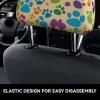 hgnblsip 2 Pack Paw Prints Art Print Universal Car Headrest Cover Elastic, Cute Stylish Car Seat Head Rest Cover Protector, Interior Front & Rear Seat Headrest Pads Decor for Womens Car SUV Auto view 4
