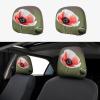 2 Pack Beautiful Poppy Flower Ink Print Universal Car Headrest Cover Elastic, Cute Stylish Car Seat Head Rest Cover Protector, Interior Front & Rear Seat Headrest Pads Decor For Womens Car Suv Auto view 1