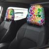 hgnblsip 2 Pack Rainbow Hearts Print Universal Car Headrest Cover Elastic, Cute Stylish Car Seat Head Rest Cover Protector, Interior Front & Rear Seat Headrest Pads Decor for Womens Car SUV Auto view 2