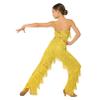 YiZYiF Kids Girls Modern Ballroom Costume Cami Tops with Pants Set Salsa Rumba Dancewear Tassel Latin Dance Outfit Gold 10 Years view 2