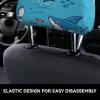 hgnblsip 2 Pack Undersea Whale Print Universal Car Headrest Cover Elastic, Cute Stylish Car Seat Head Rest Cover Protector, Interior Front & Rear Seat Headrest Pads Decor for Womens Car SUV Auto view 4