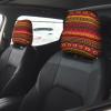 2 Pack Mexican Folk Art Boho Print Universal Car Headrest Cover Elastic, Cute Stylish Car Seat Head Rest Cover Protector, Interior Front & Rear Seat Headrest Pads Decor For Womens Car Suv Auto view 2