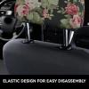 2 Pack Safflower Green Leaf Print Universal Car Headrest Cover Elastic, Cute Stylish Car Seat Head Rest Cover Protector, Interior Front & Rear Seat Headrest Pads Decor For Womens Car Suv Auto view 4
