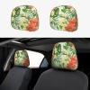 2 Pack Hojas Tropicales Y Flores Print Universal Car Headrest Cover Elastic, Cute Stylish Car Seat Head Rest Cover Protector, Interior Front & Rear Seat Headrest Pads Decor For Womens Car Suv Auto view 1