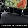 2 Pack Hojas Tropicales Y Flores Print Universal Car Headrest Cover Elastic, Cute Stylish Car Seat Head Rest Cover Protector, Interior Front & Rear Seat Headrest Pads Decor For Womens Car Suv Auto view 4