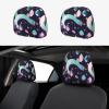 2 Pack Glittery Pretty Pattern Print Universal Car Headrest Cover Elastic, Cute Stylish Car Seat Head Rest Cover Protector, Interior Front & Rear Seat Headrest Pads Decor For Womens Car Suv Auto view 1