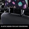 2 Pack Glittery Pretty Pattern Print Universal Car Headrest Cover Elastic, Cute Stylish Car Seat Head Rest Cover Protector, Interior Front & Rear Seat Headrest Pads Decor For Womens Car Suv Auto view 4