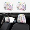 hgnblsip 2 Pack Unicorns Pink Print Universal Car Headrest Cover Elastic, Cute Stylish Car Seat Head Rest Cover Protector, Interior Front & Rear Seat Headrest Pads Decor for Womens Car SUV Auto view 1
