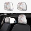 hgnblsip 2 Pack Rose Gold Marble Print Universal Car Headrest Cover Elastic, Cute Stylish Car Seat Head Rest Cover Protector, Interior Front & Rear Seat Headrest Pads Decor for Womens Car SUV Auto view 1