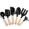 POMIKU Toddler Gardening Set 6 Wooden Handle Metal Tools for Kids, Montessori Outdoor Play Includes Shovel, Rake, Fork, Scoop & Sand Bucket Shovel Beach and Dirt Digging Toys for Boys & Girls view 1